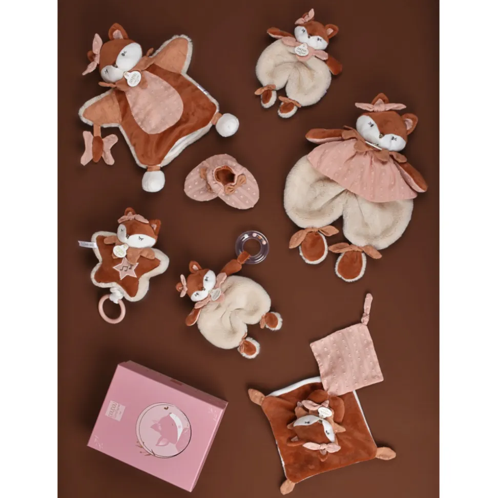 Doudou attache sucette 20 cm mina la renarde