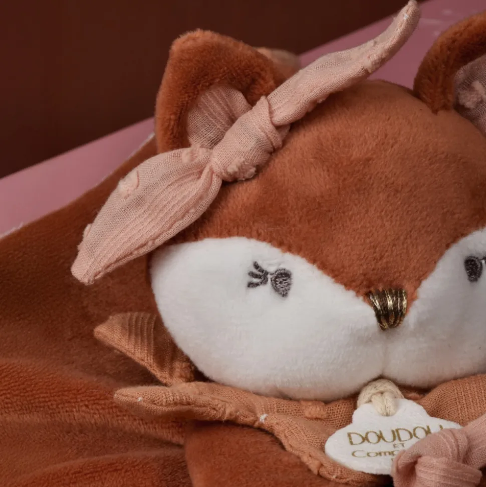 Doudou attache sucette 20 cm mina la renarde