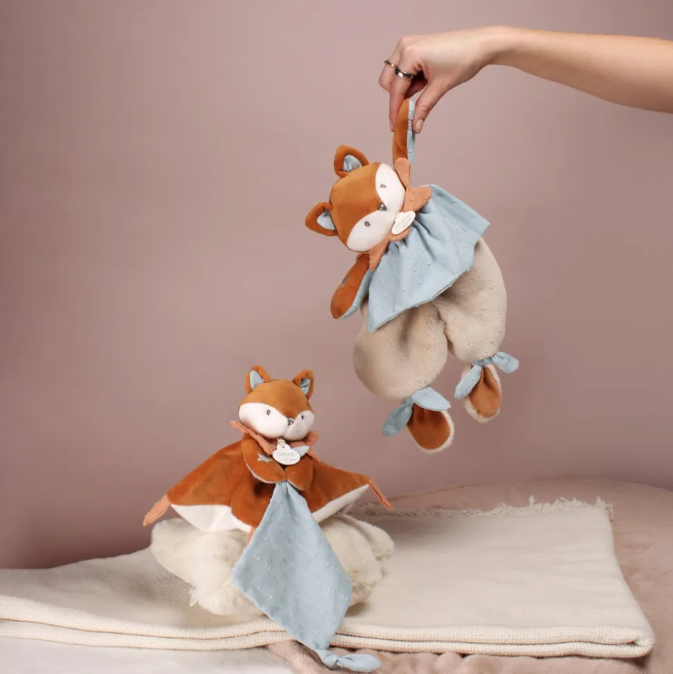 Doudou attache sucette 20 cm timo le renard