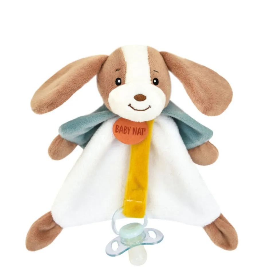 Doudou attache-sucette lucien le chien