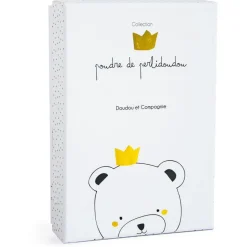 Doudou attache sucette perlidoudou ours petit roi