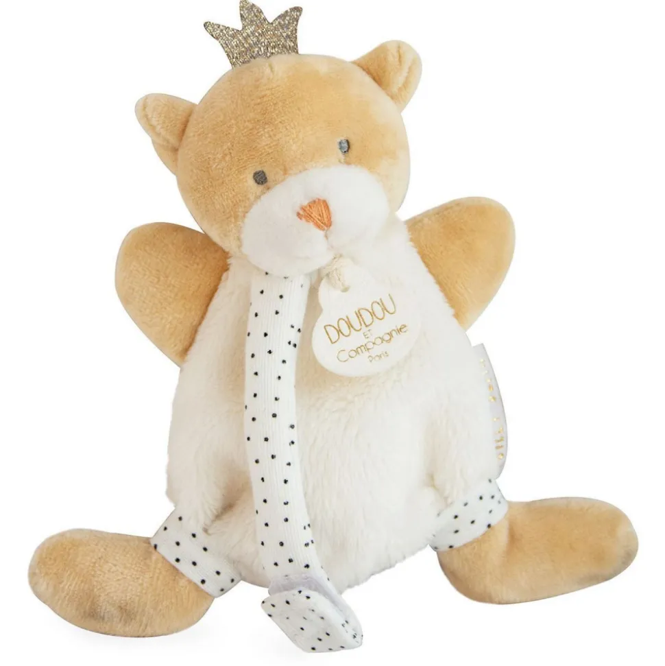 Doudou attache sucette perlidoudou ours petit roi