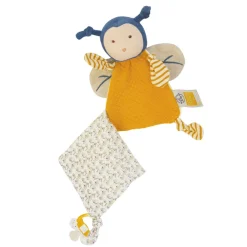 Doudou attache sucette pollen l'abeille bio