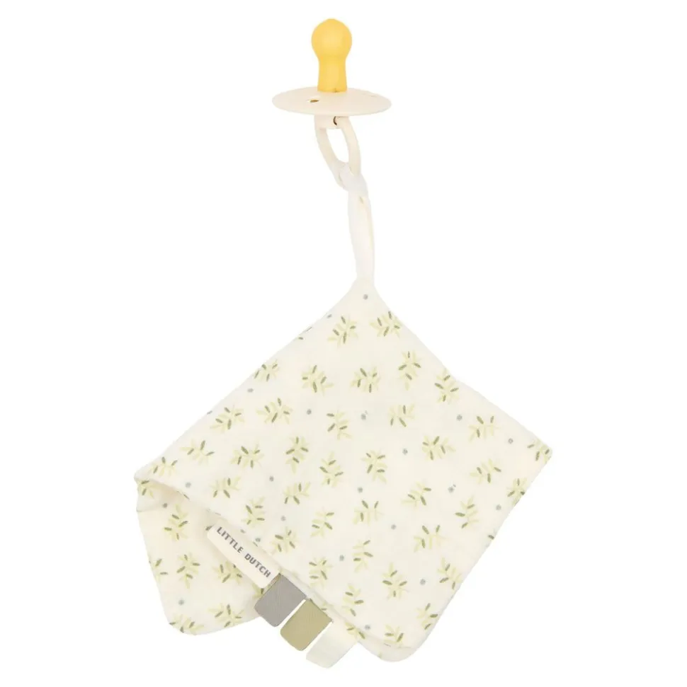 Doudou attache-tétine en gaze de coton - blueberry leaves