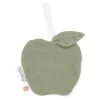 Doudou attache-tétine en gaze de coton pomme - pure olive