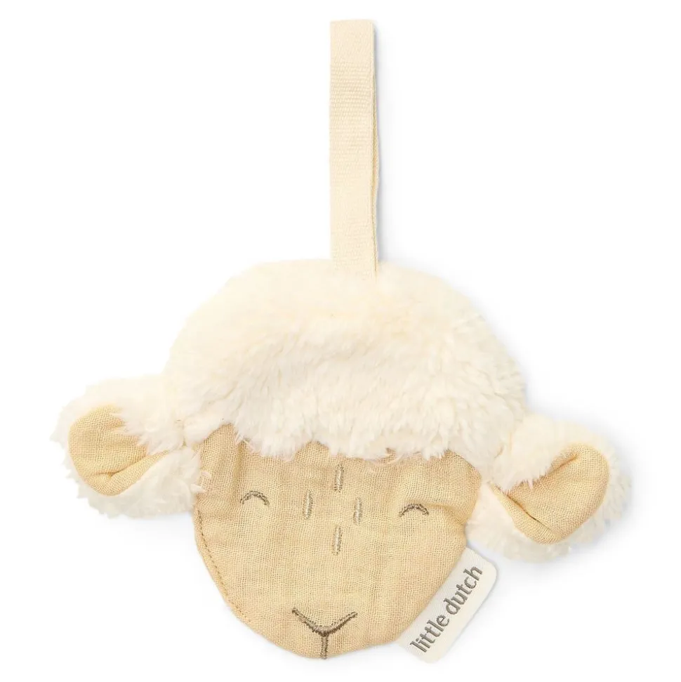 Doudou attache-tétine en gaze de coton - mouton