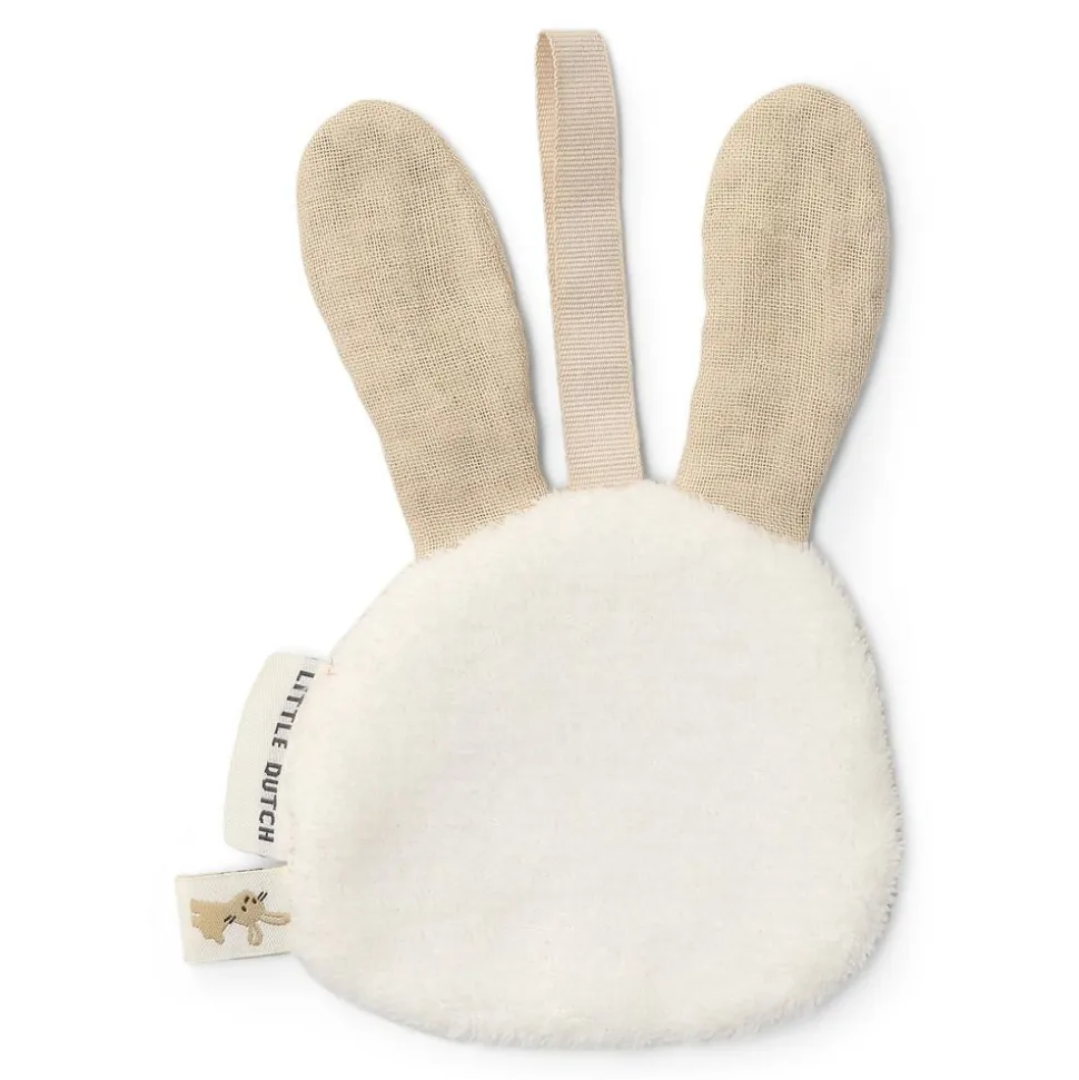 Doudou attache-tétine en gaze de coton - lapin