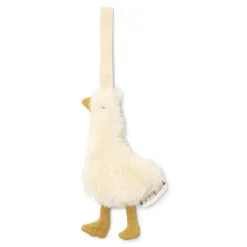 Doudou attache-tétine en gaze de coton - oie