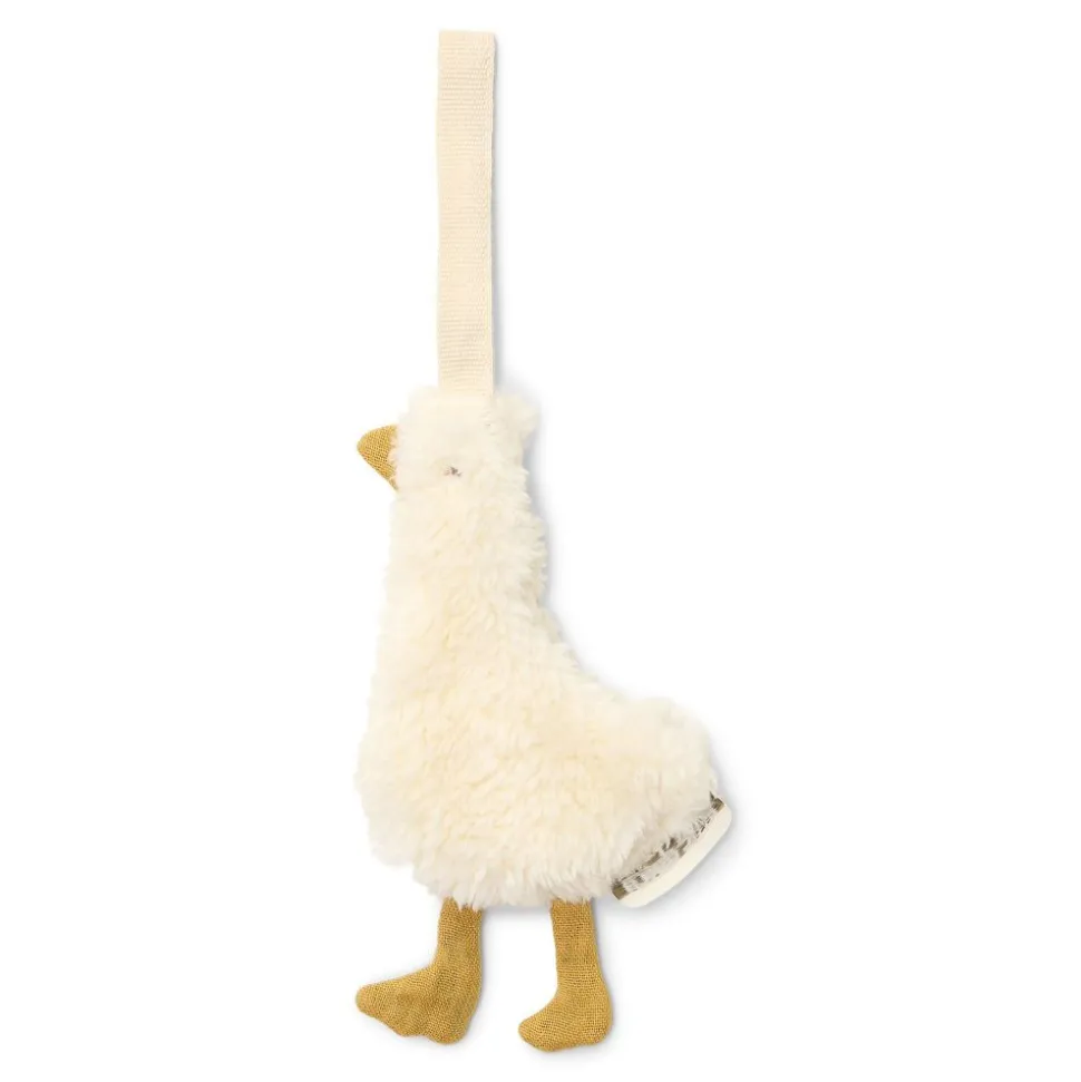 Doudou attache-tétine en gaze de coton - oie