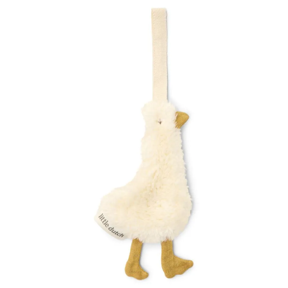 Doudou attache-tétine en gaze de coton - oie
