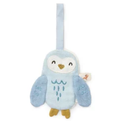Doudou attache-tétine en gaze de coton chouette - forest friends