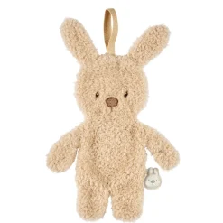 Doudou attache tétine lapin teddy bouclette beige