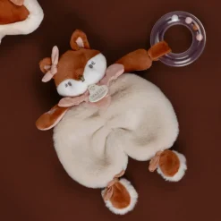 Doudou avec hochet 18 cm mina la renarde