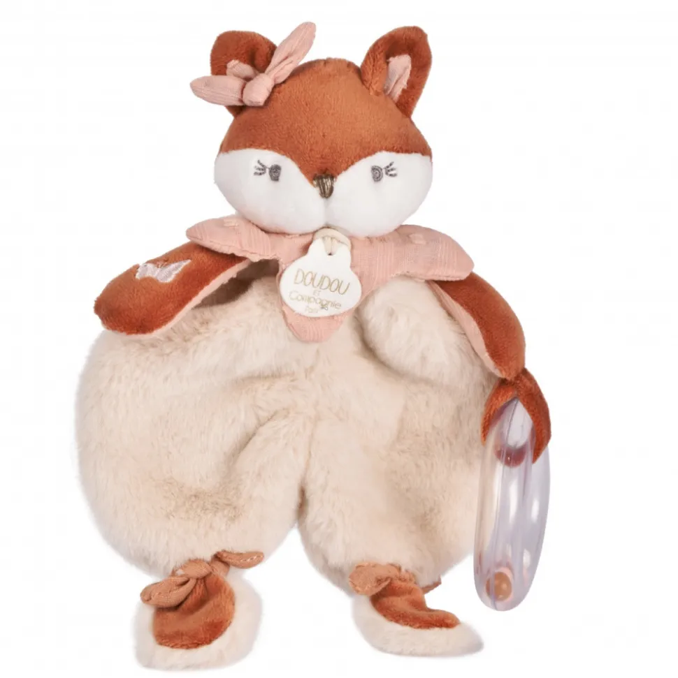 Doudou avec hochet 18 cm mina la renarde
