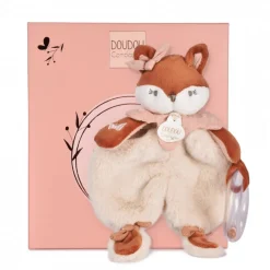 Doudou avec hochet 18 cm mina la renarde