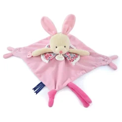 Doudou avec marionnette à doigt lapin