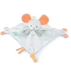 Doudou avec marionnette à doigt souris