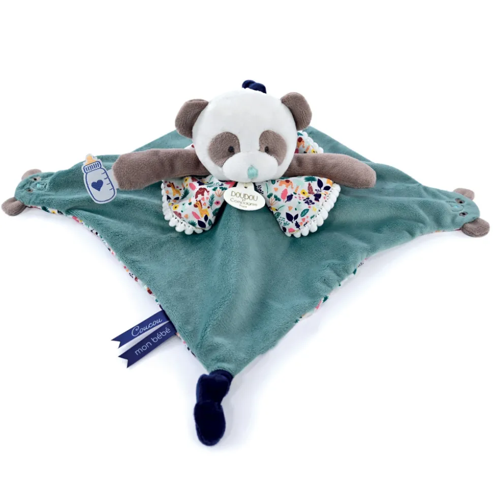 Doudou avec marionnette à doigt panda