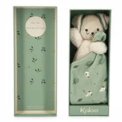 Doudou carré douceur plat chien vert