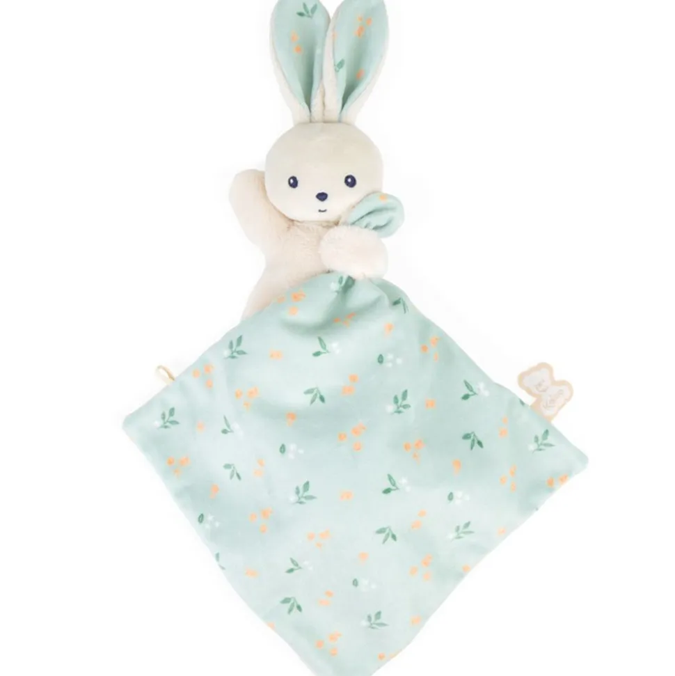 Doudou carré douceur plat lapin bouquet d'agrumes
