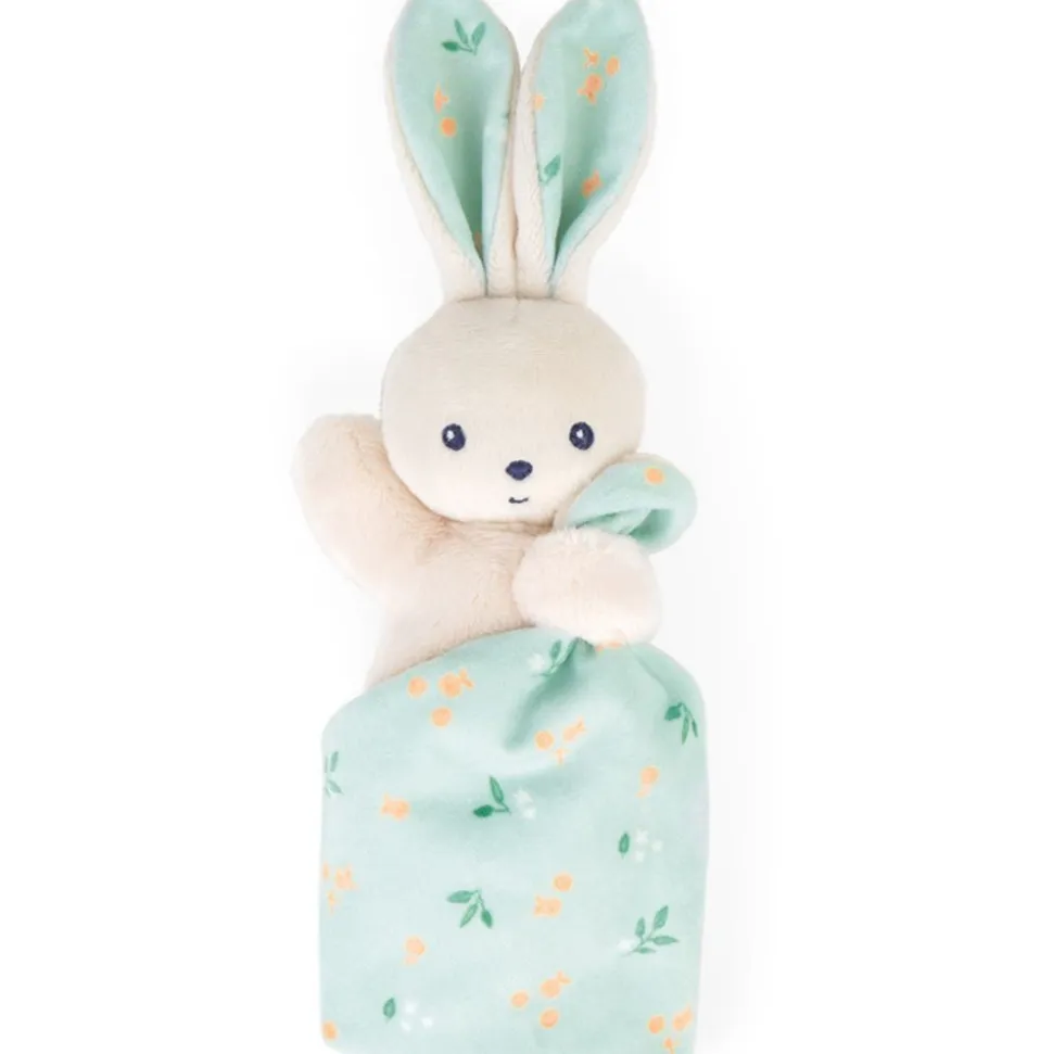 Doudou carré douceur plat lapin bouquet d'agrumes