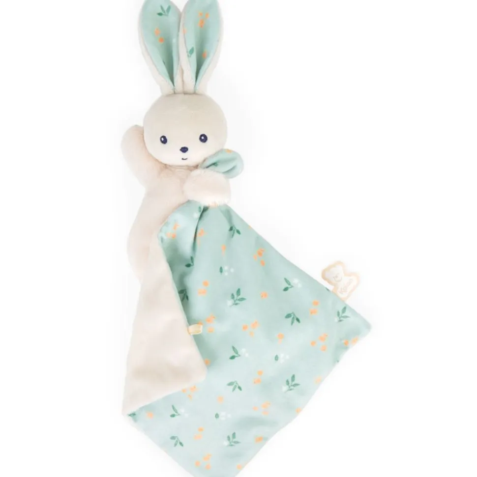 Doudou carré douceur plat lapin bouquet d'agrumes