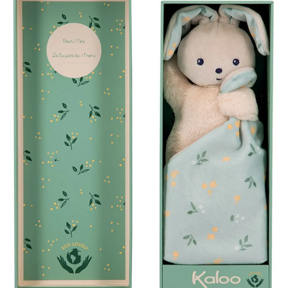 Doudou carré douceur plat lapin bouquet d'agrumes