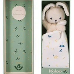 Doudou carré douceur plat lapin blanc délicat