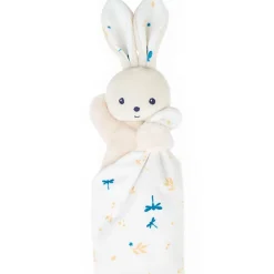 Doudou carré douceur plat lapin blanc délicat
