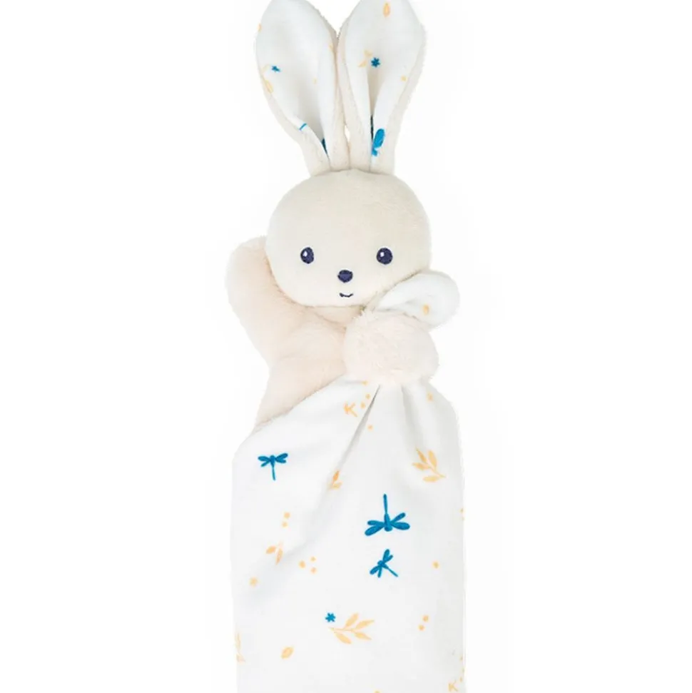 Doudou carré douceur plat lapin blanc délicat