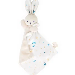 Doudou carré douceur plat lapin blanc délicat