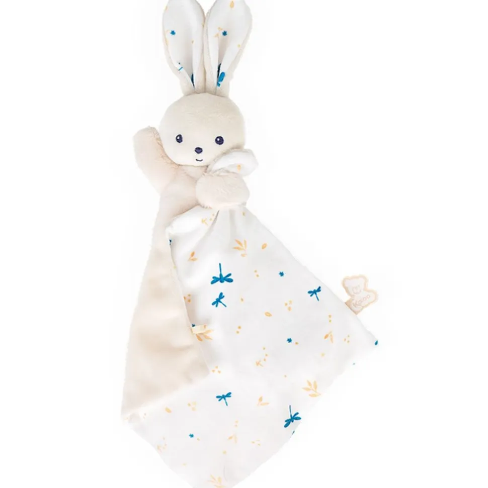 Doudou carré douceur plat lapin blanc délicat
