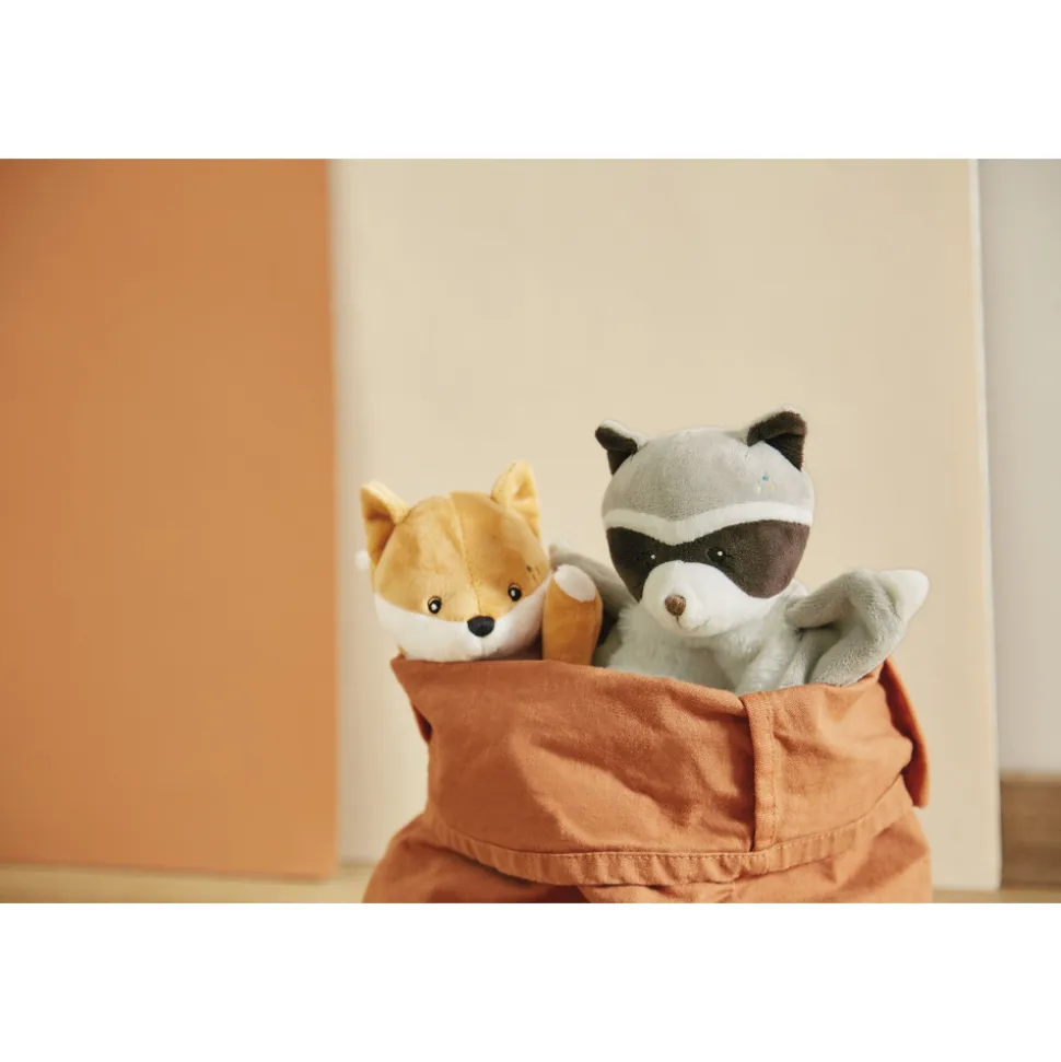 Doudou carré raton laveur gaston