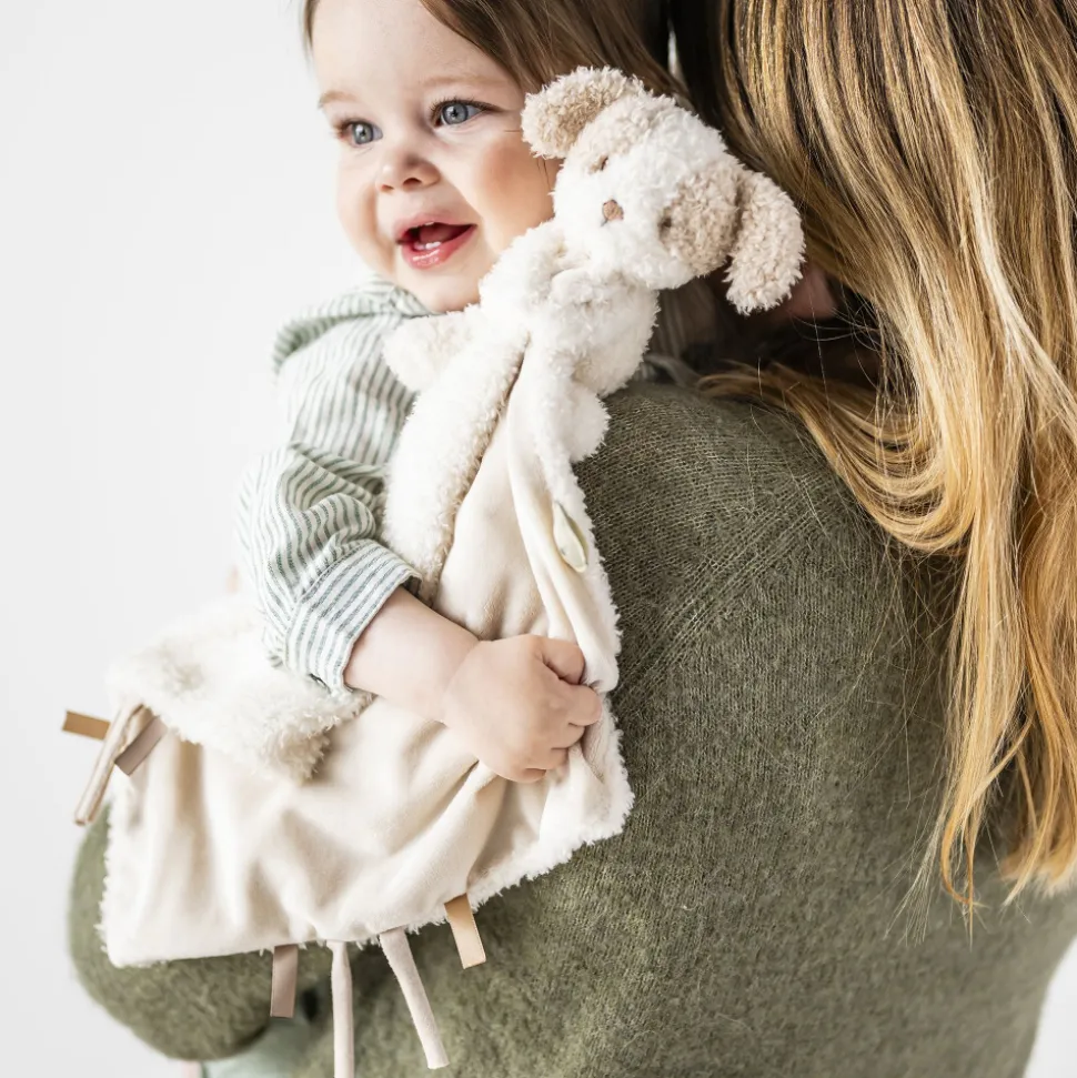 Doudou câlin chien teddy bouclette écru
