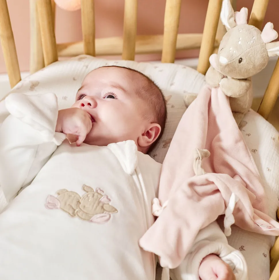 Doudou câlin fanfan biche 27*27cm rose fanfan