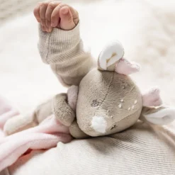 Doudou câlin fanfan biche 27*27cm rose fanfan