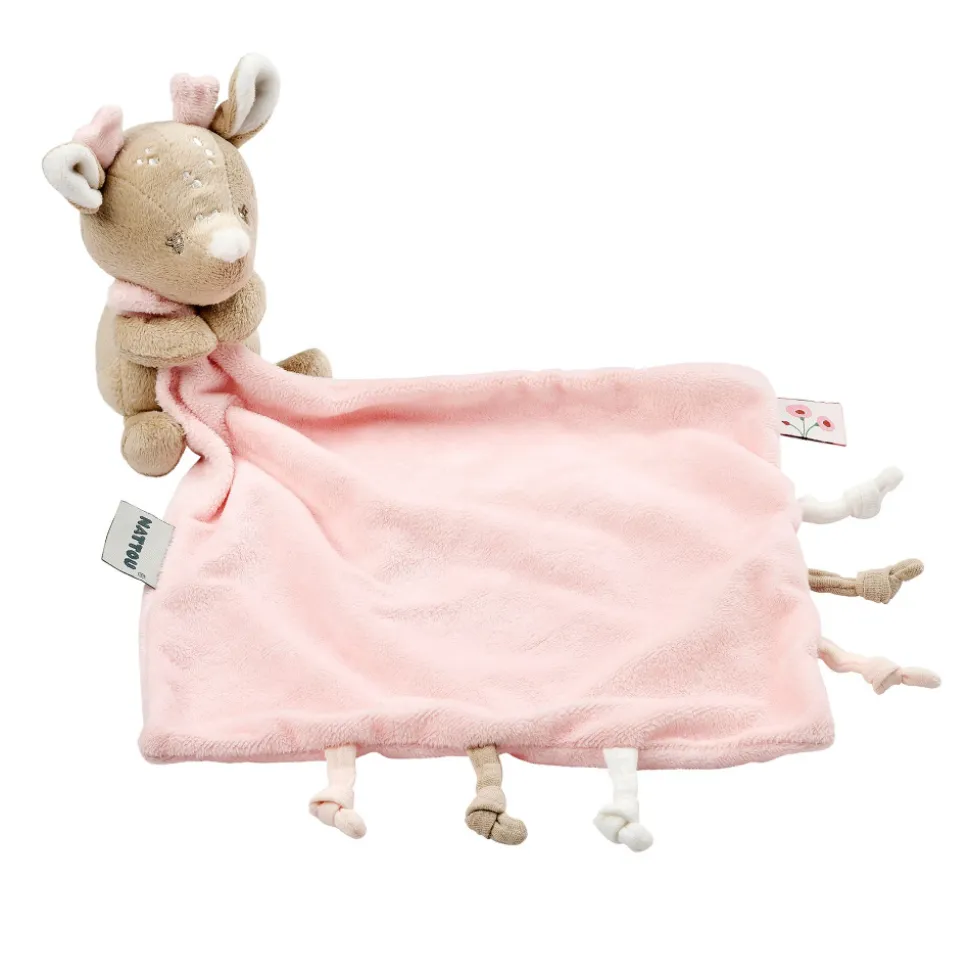 Doudou câlin fanfan biche 27*27cm rose fanfan
