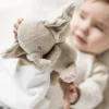 Doudou câlin fanfan éléphant 27*27cm blanc crème fanfan