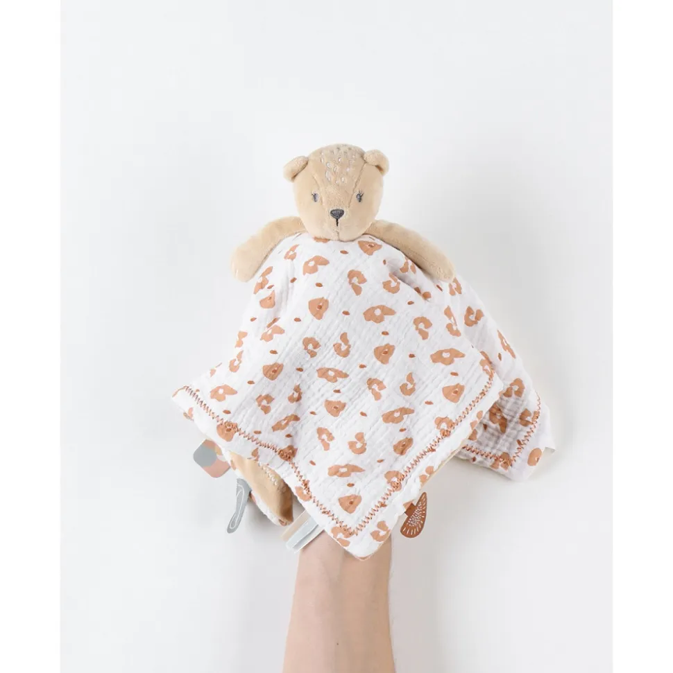 Doudou kendi jour&nuit à tête réversible véloudoux beige