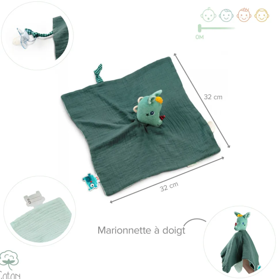 Doudou lange eco-friendly joe le dragon