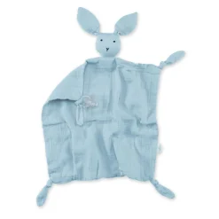Doudou lange lapin bleu ciel