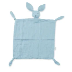 Doudou lange lapin bleu ciel