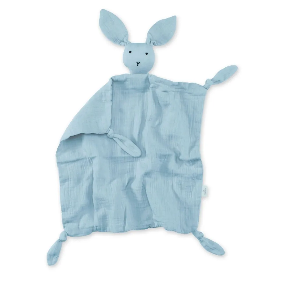 Doudou lange lapin bleu ciel