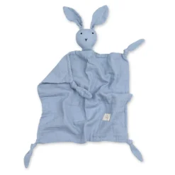 Doudou lange lapin bleu ciel de gris