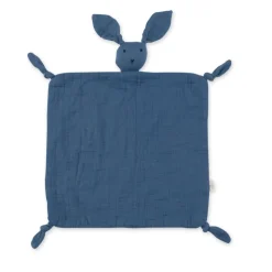 Doudou lange lapin bleu foncé