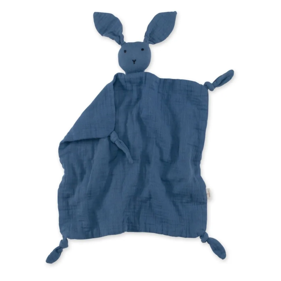 Doudou lange lapin bleu foncé