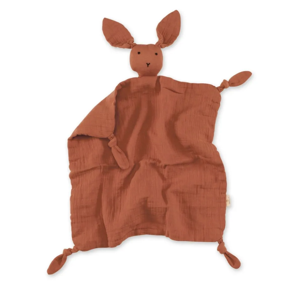 Doudou lange lapin terracotta