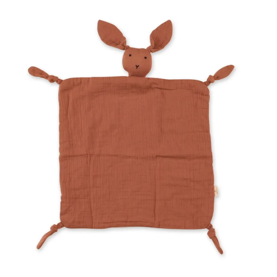 Doudou lange lapin terracotta