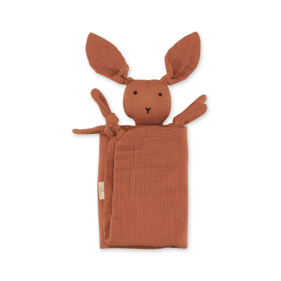 Doudou lange lapin terracotta