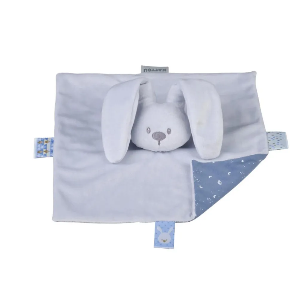 Doudou lapidou phosphorescent glow avec motif imprimé bleu pastel